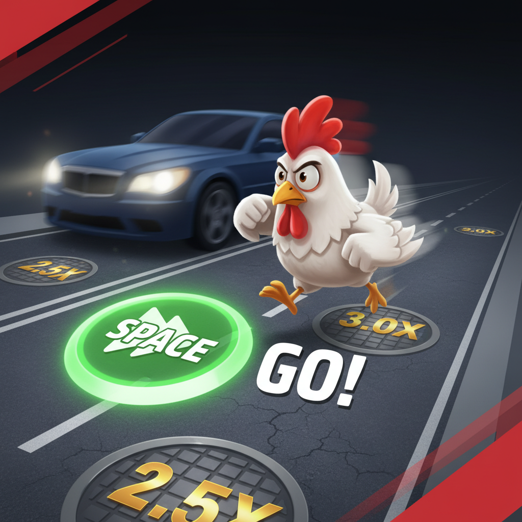 Chicken Road 2 interfaccia con controlli Space per movimento rapido