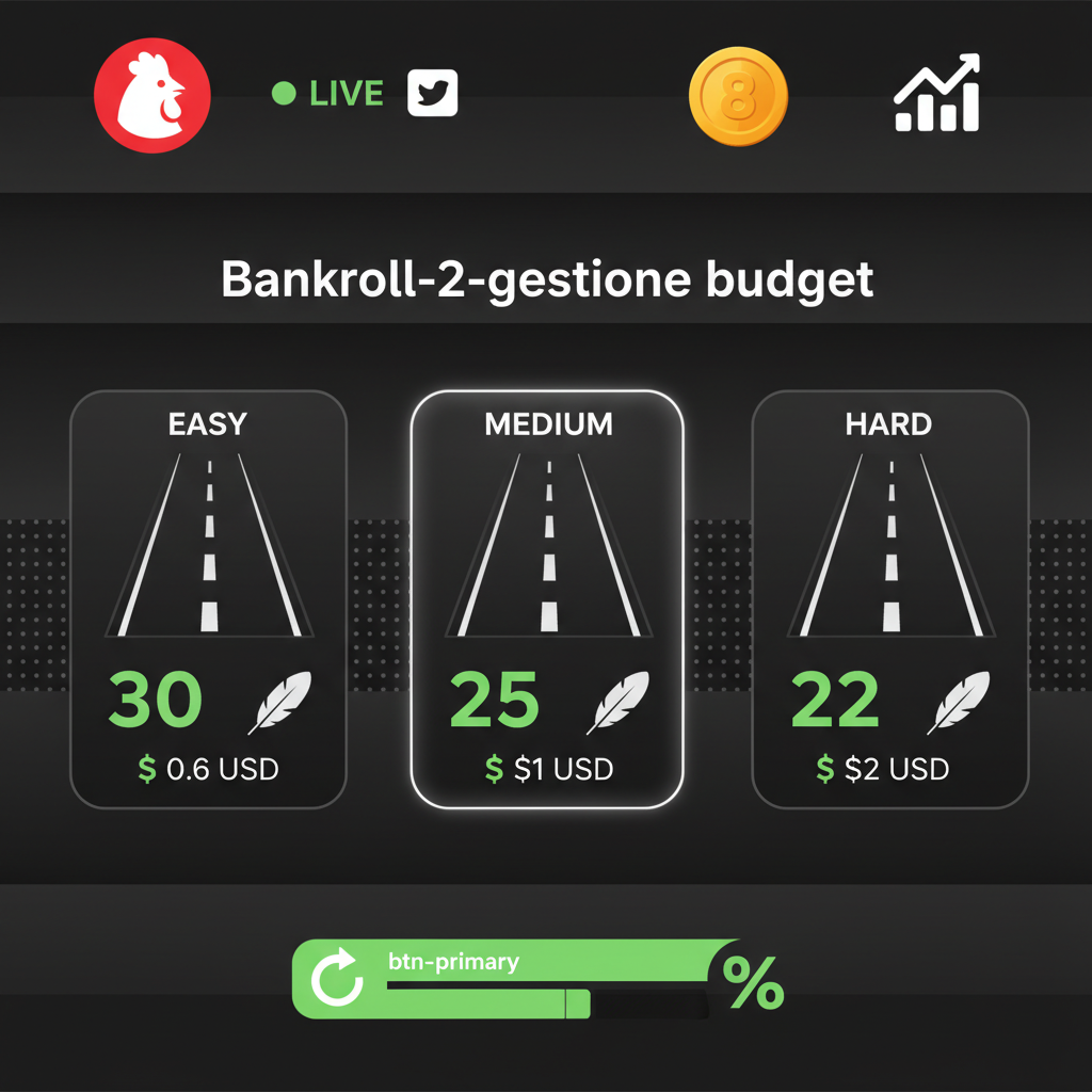 Chicken Road 2 esempio gestione bankroll e puntate