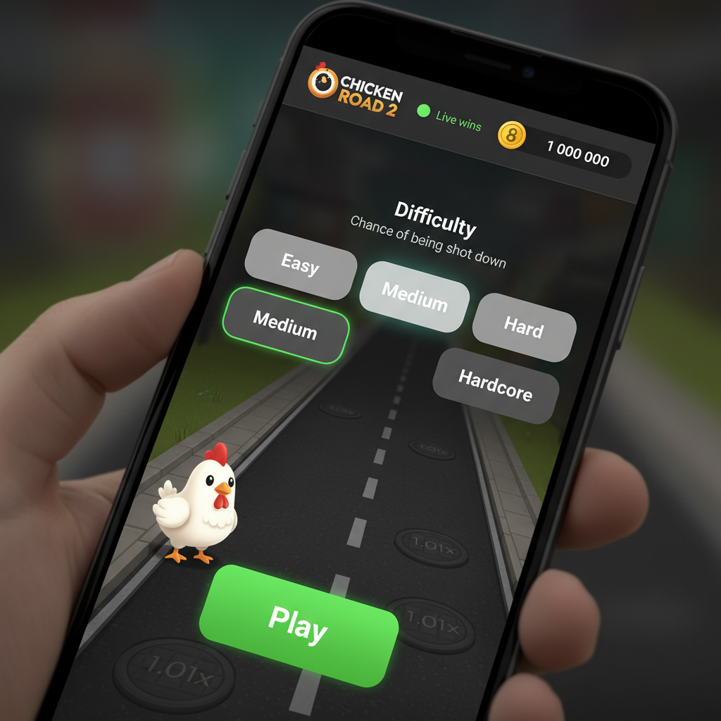 Chicken Road 2 - impostazioni difficoltà su mobile